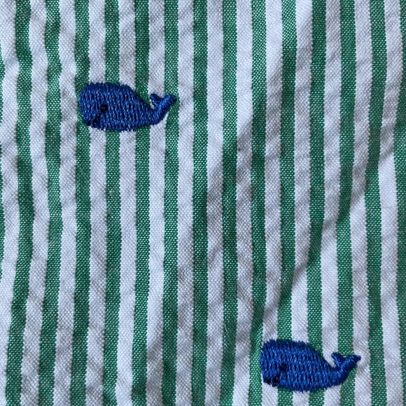 NWT 6mo Little Me Seersucker Romper with Whales - Picture 4 of 5